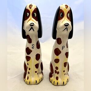 Vintage Anthropomorphic Puppy Dog Salt & Pepper Shakers, Made In Japan, EUC